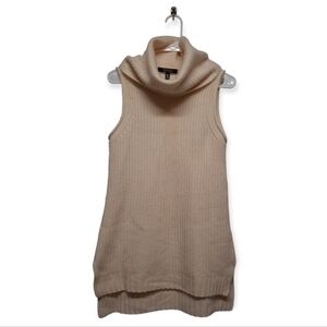 Saks Fifth Avenue Black Label Cream Sleeveless Cowl Neck Sweater